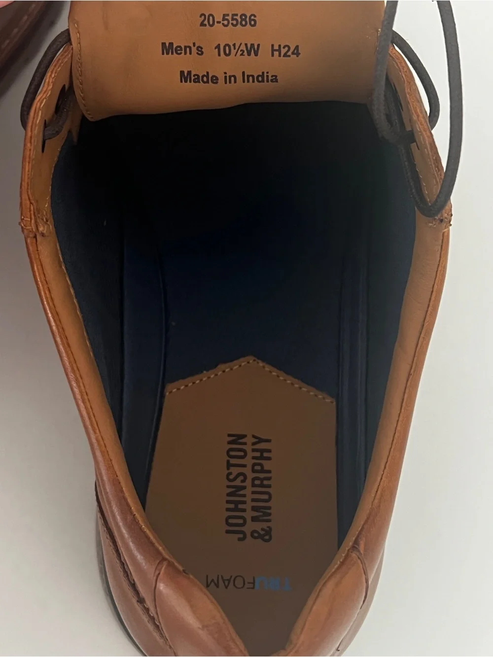 Johnston & Murphy Tan Leather Lace-Up Derby Shoes